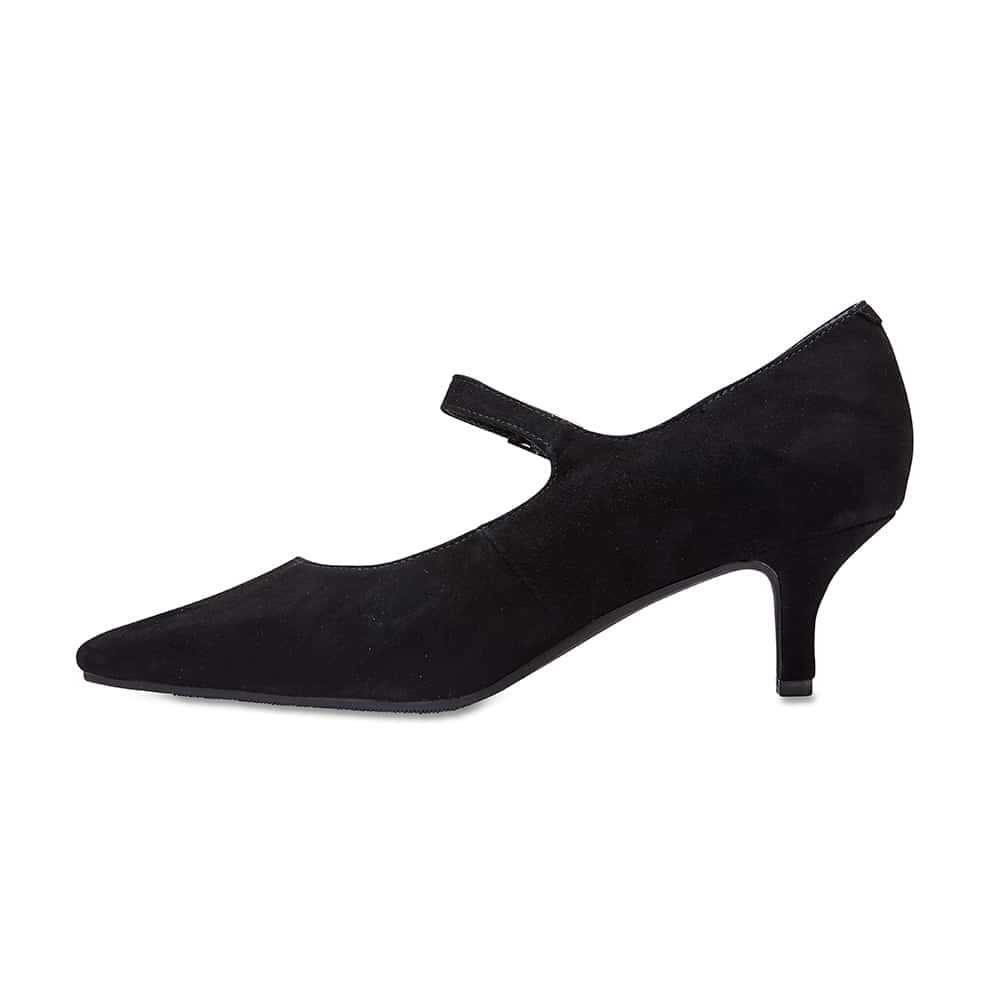 Neon Heel in Black Suede