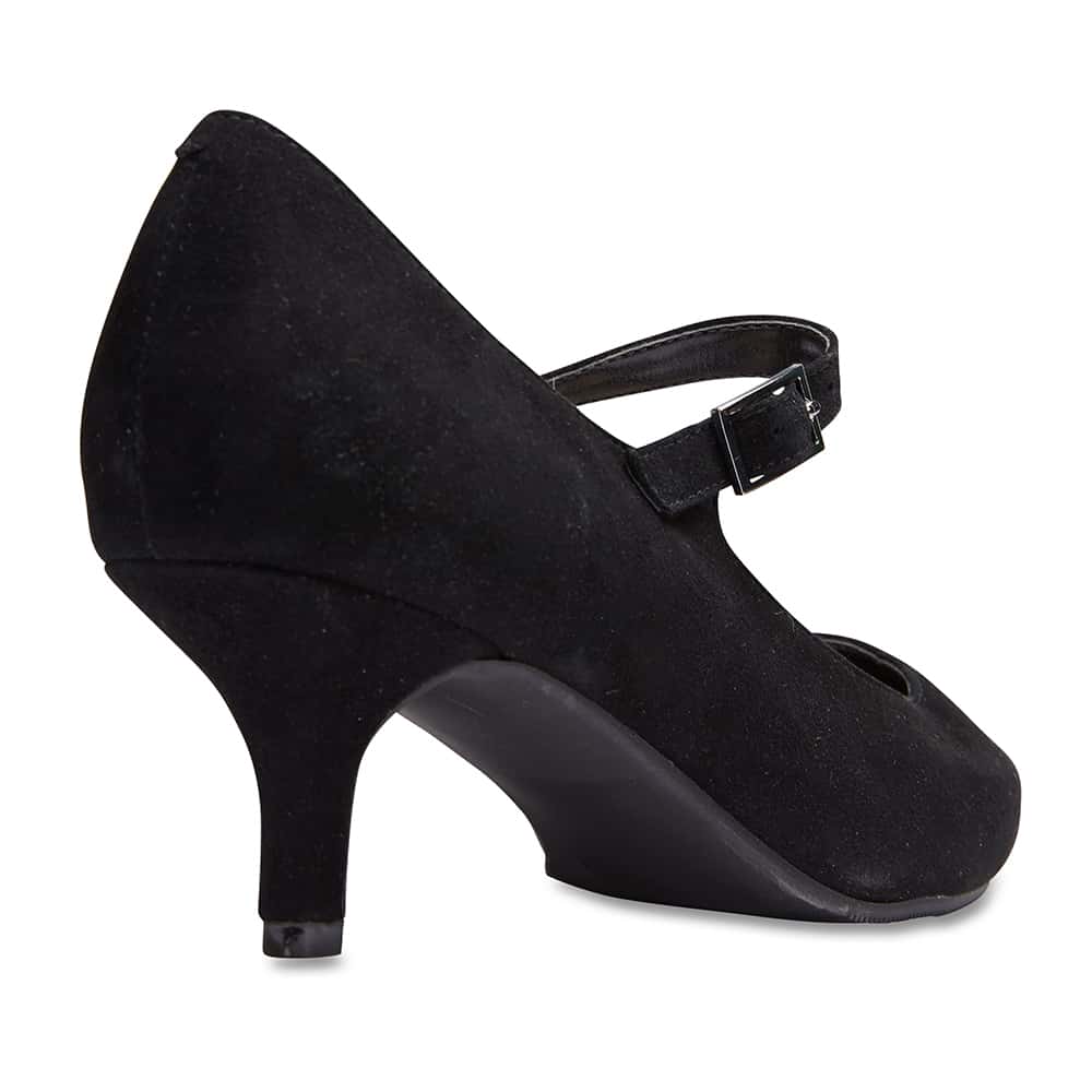 Neon Heel in Black Suede