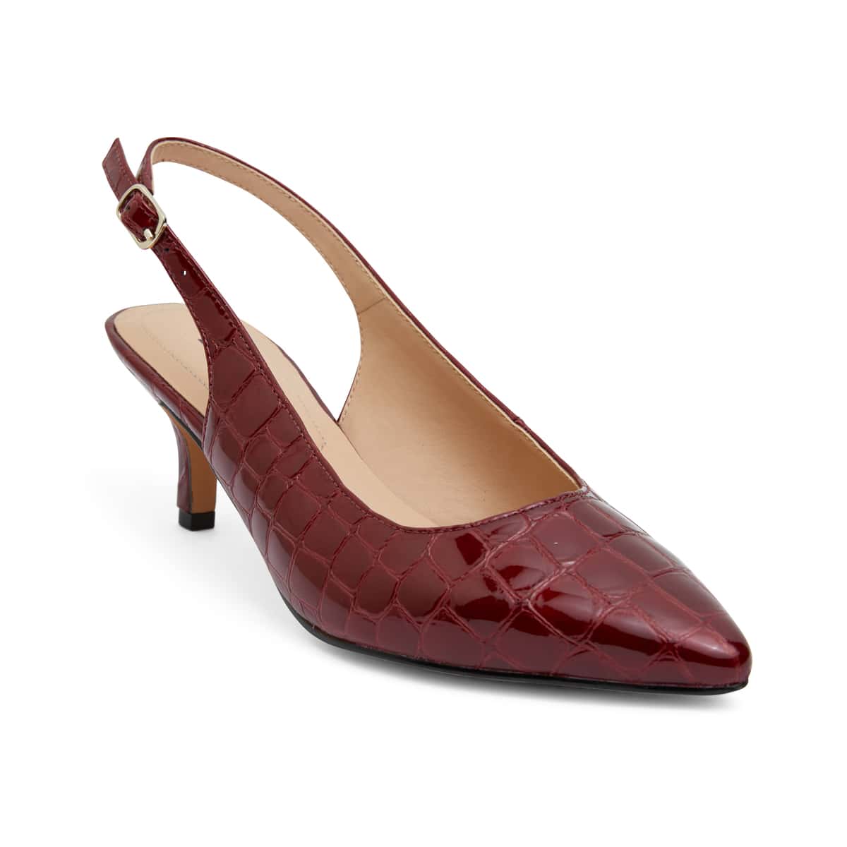 Nina Heel in Burgundy Patent