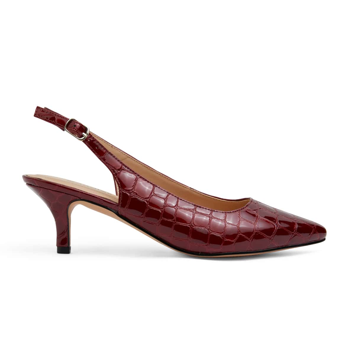 Nina Heel in Burgundy Patent