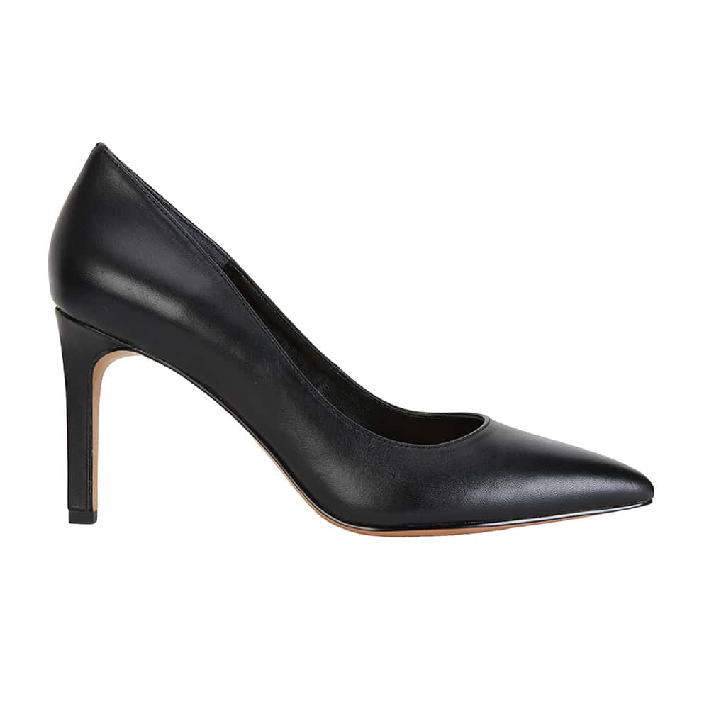 Octavia Heel in Black Leather