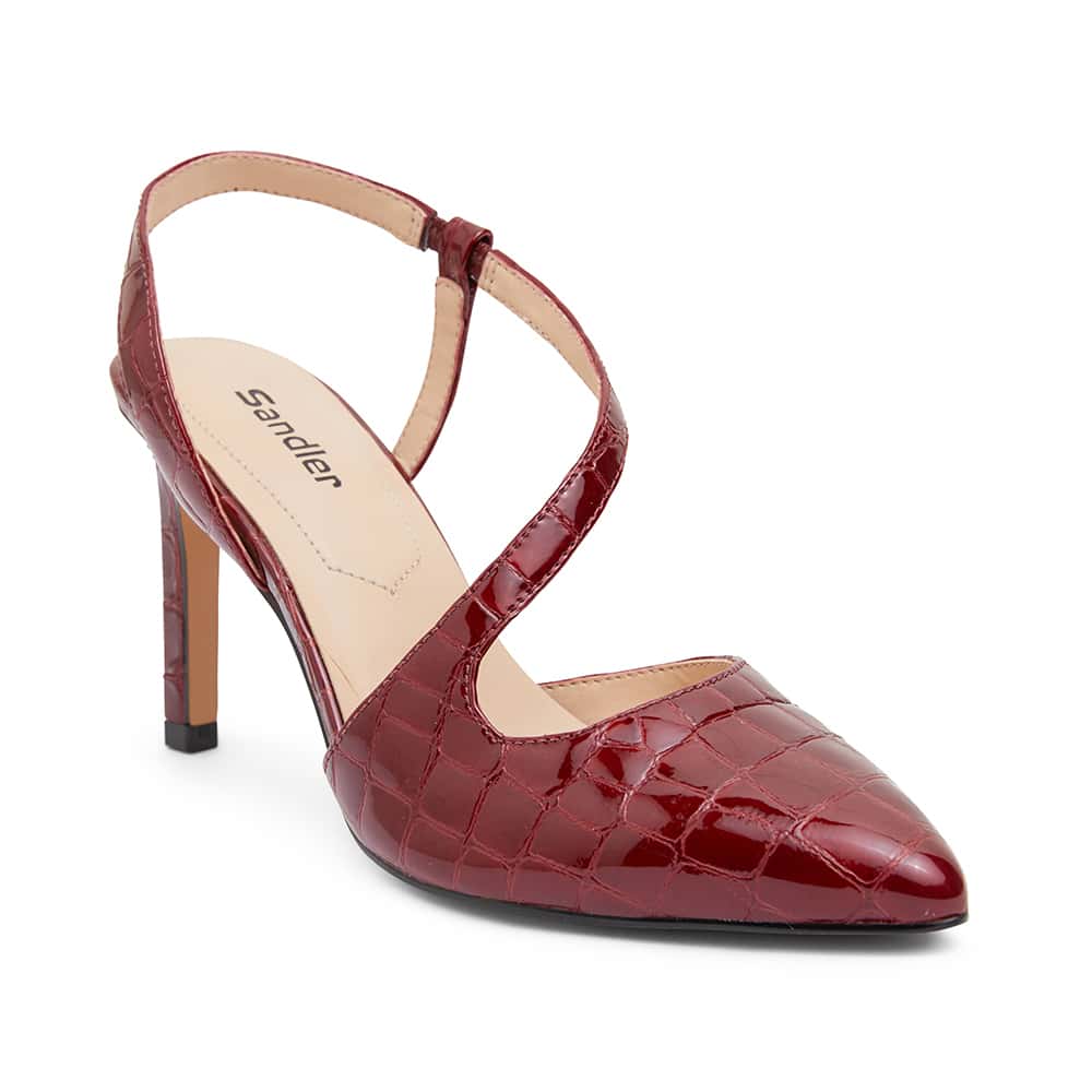 Odessa Heel in Burgundy Patent