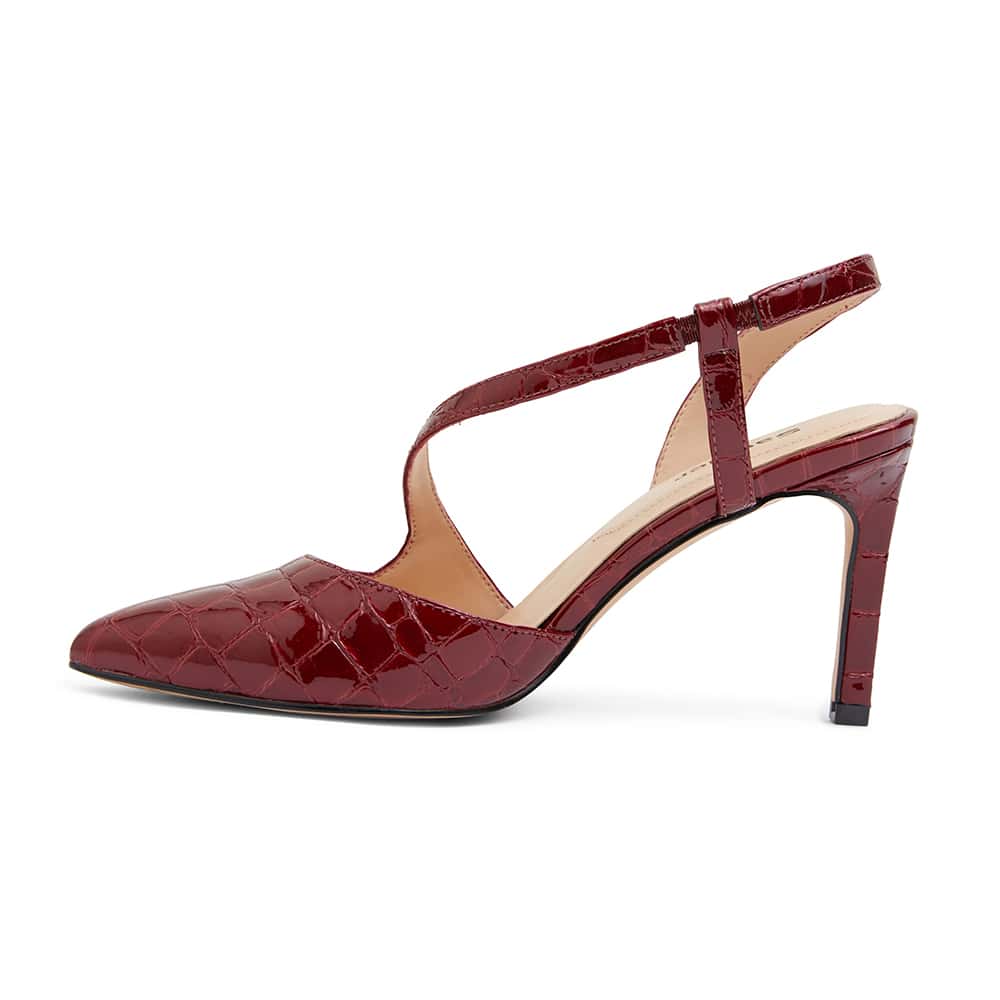 Odessa Heel in Burgundy Patent