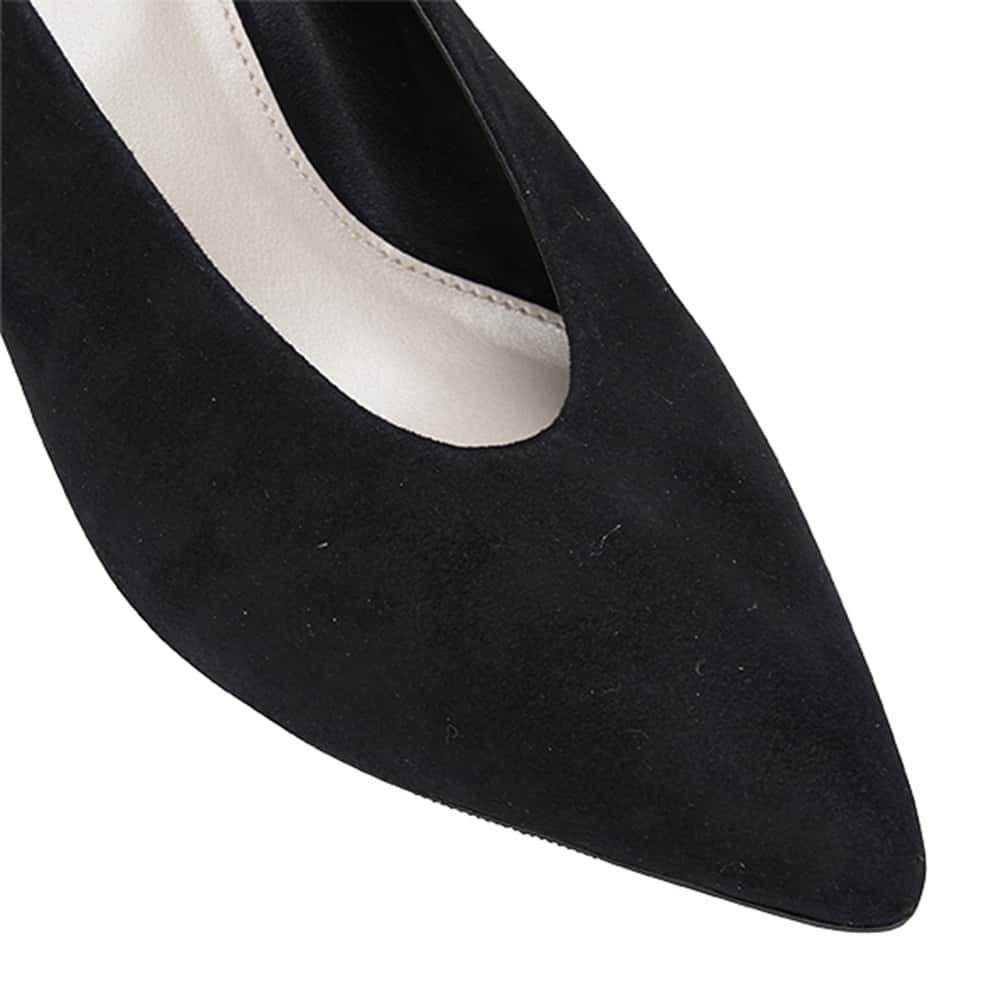 Olympia Heel in Black Suede