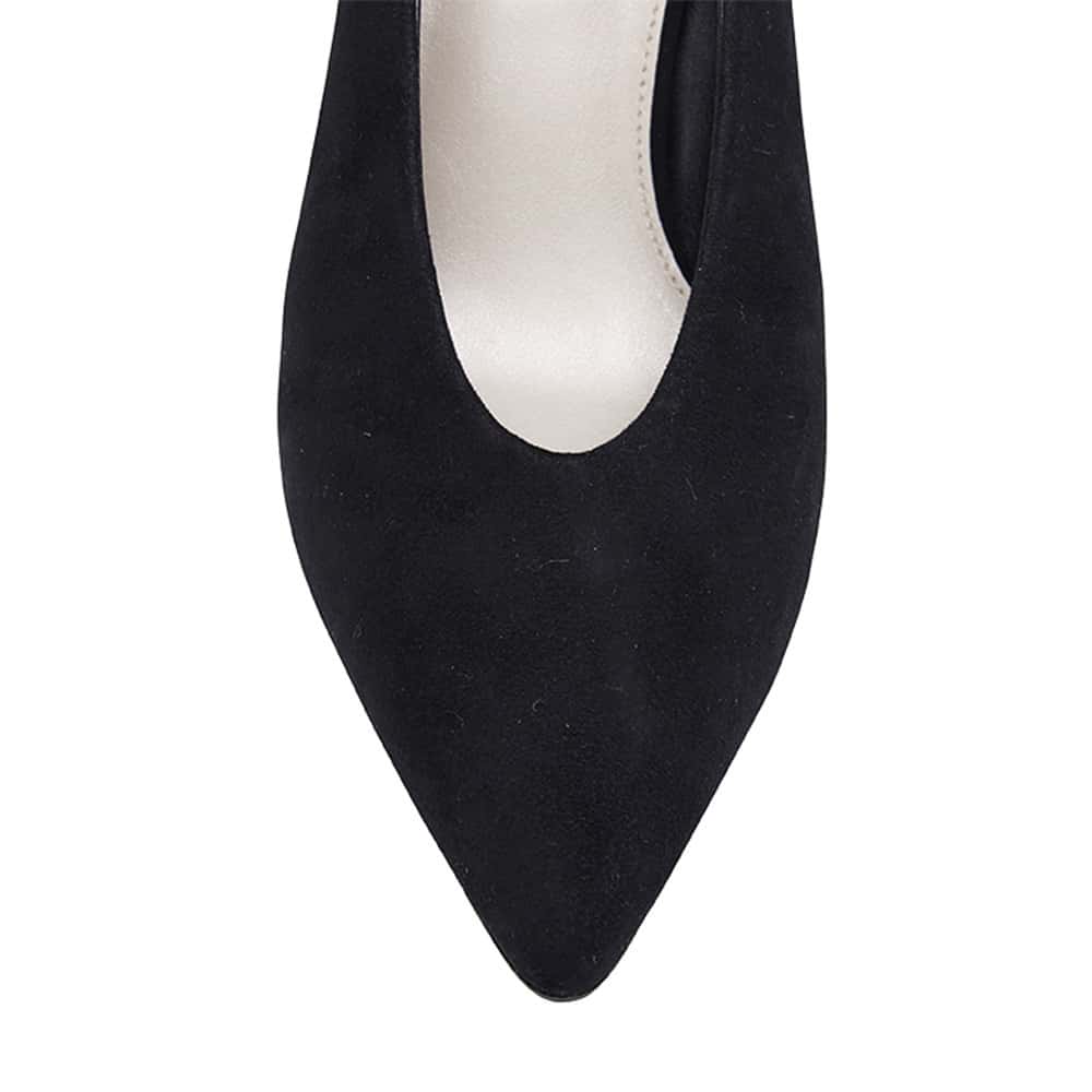Olympia Heel in Black Suede