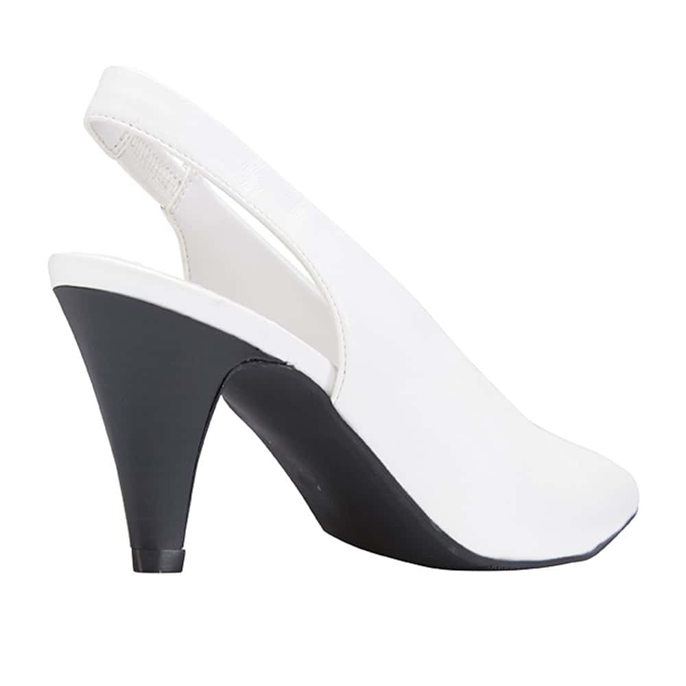Olympia Heel in White Leather