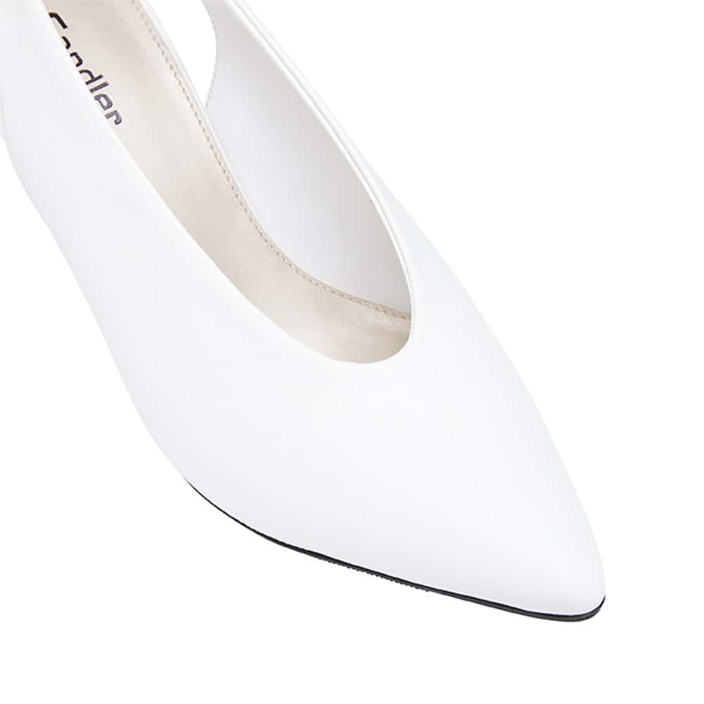 Olympia Heel in White Leather