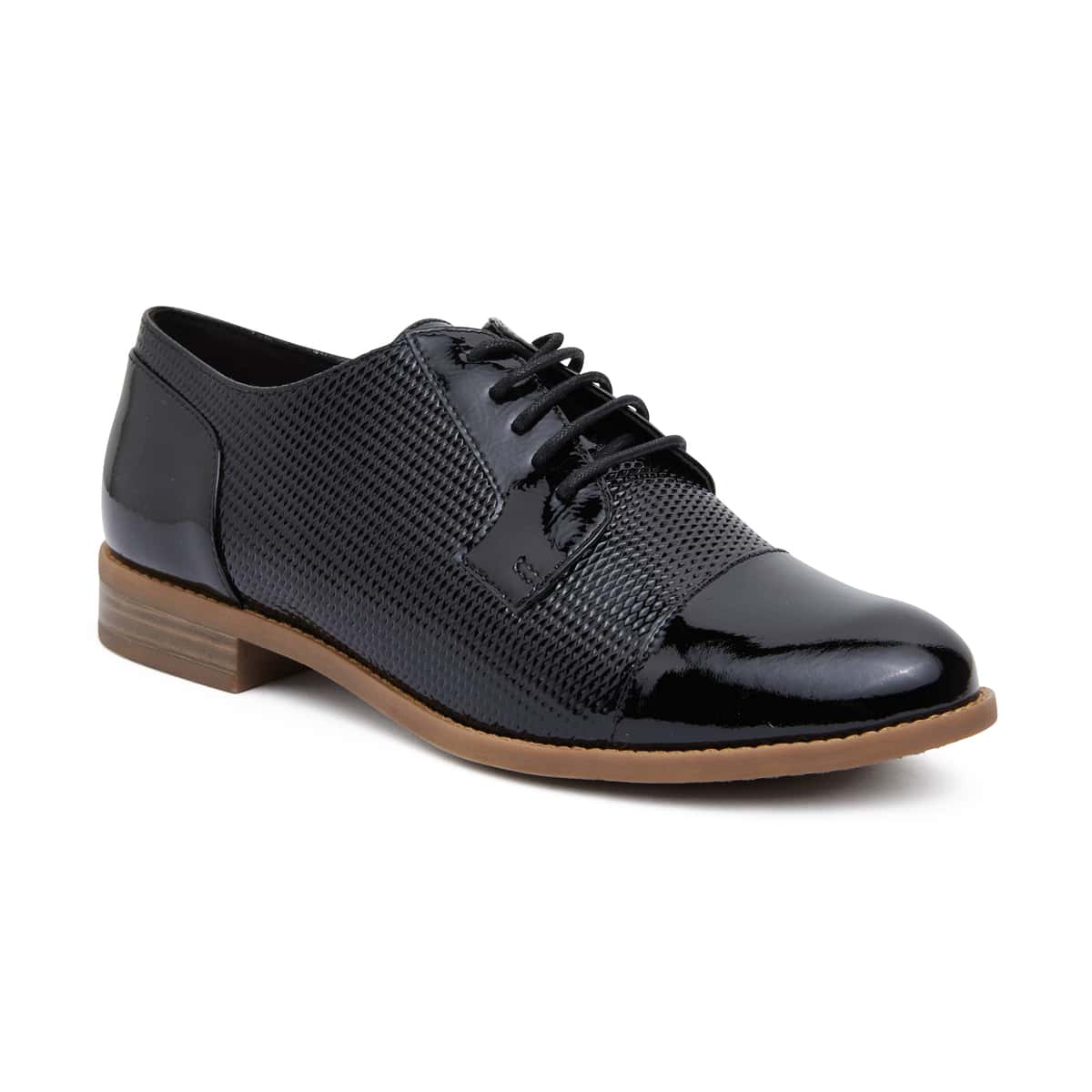 Panache Brogue in Black Patent