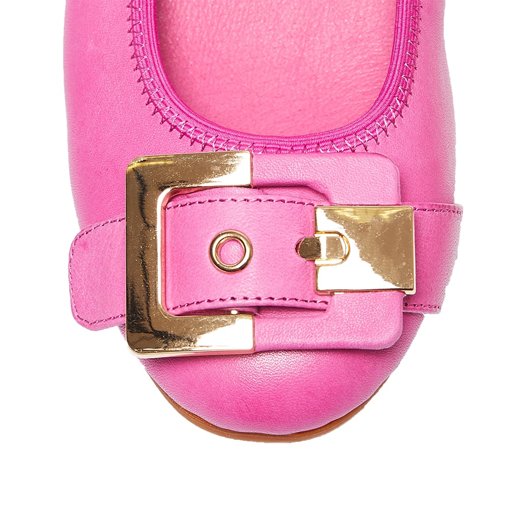 Pentagon Flat in Pink Leather