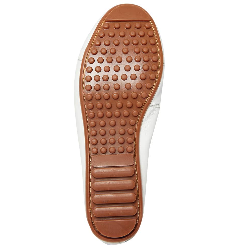 Pilgrim Ballet Flat in White Leather