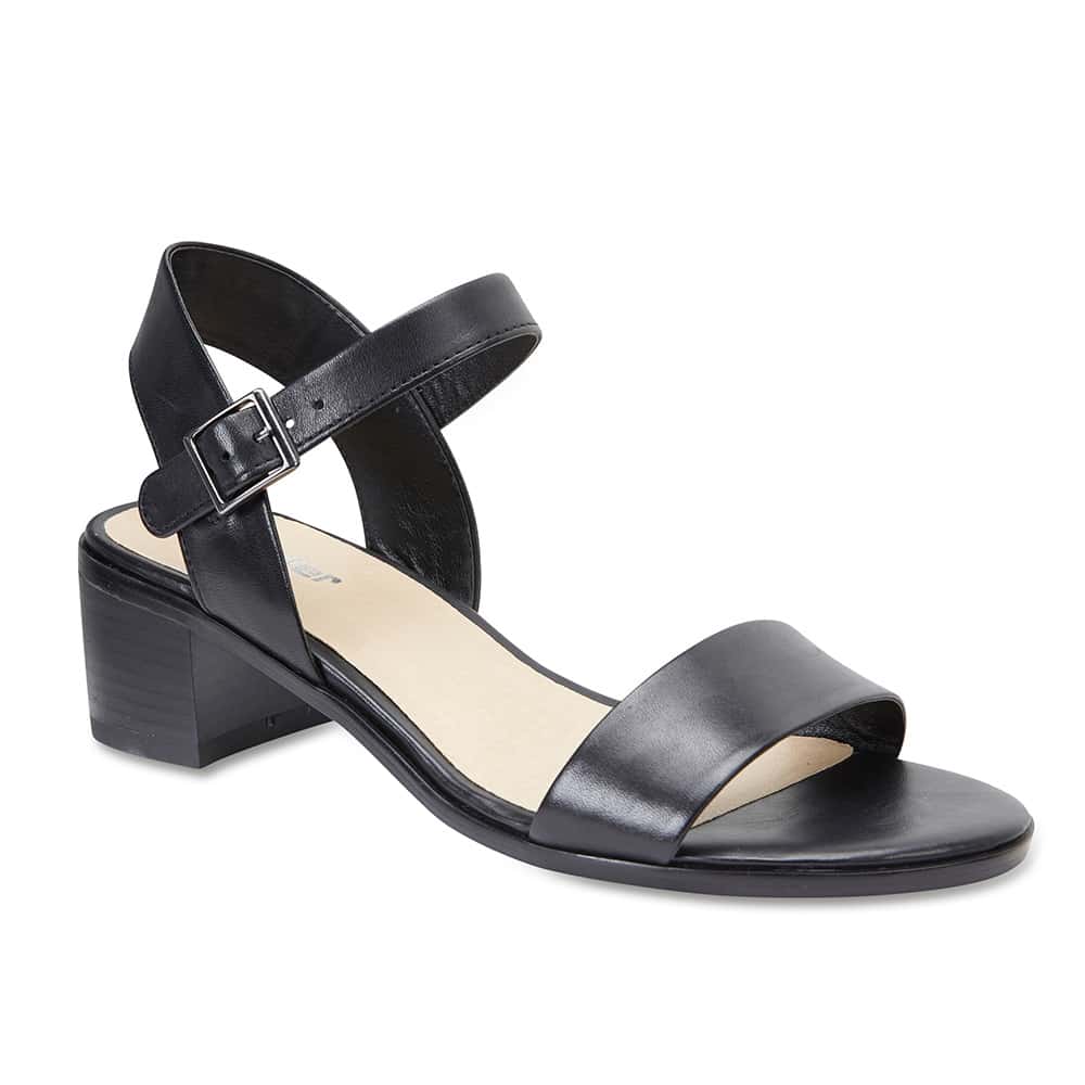 Pluto Heel in Black Leather