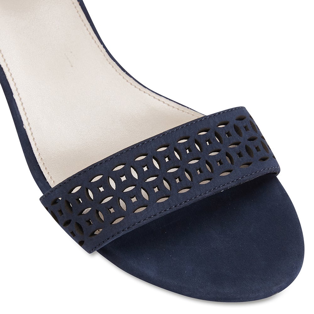 Quiz Heel in Navy Nubuck