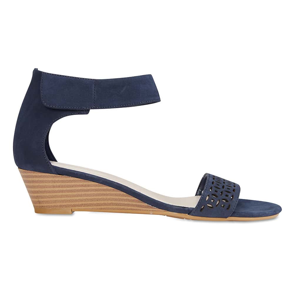 Quiz Heel in Navy Nubuck