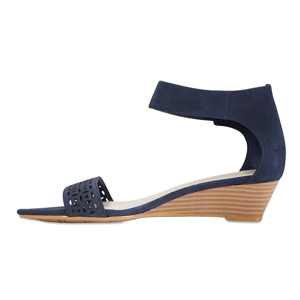 Quiz Heel in Navy Nubuck