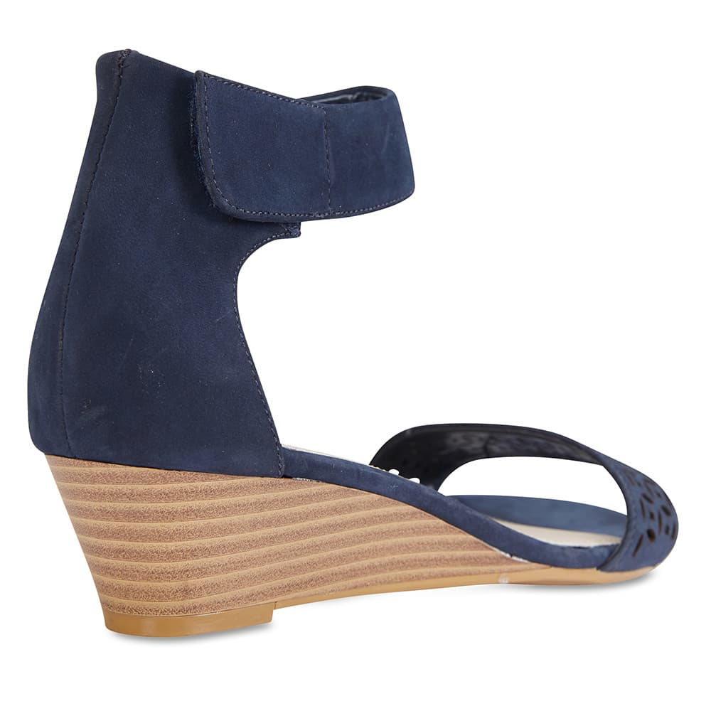 Quiz Heel in Navy Nubuck