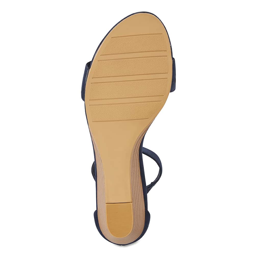 Quiz Heel in Navy Nubuck
