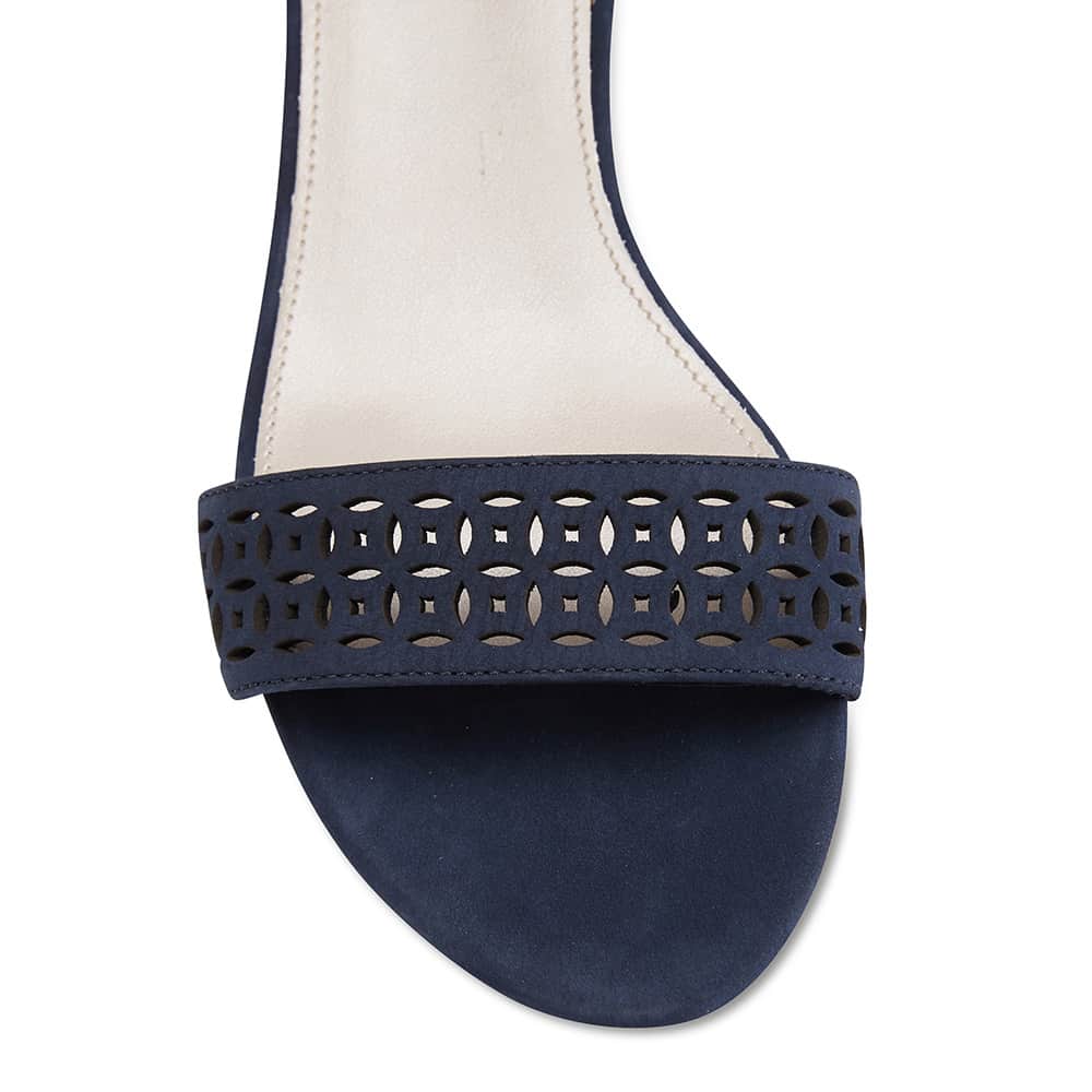 Quiz Heel in Navy Nubuck
