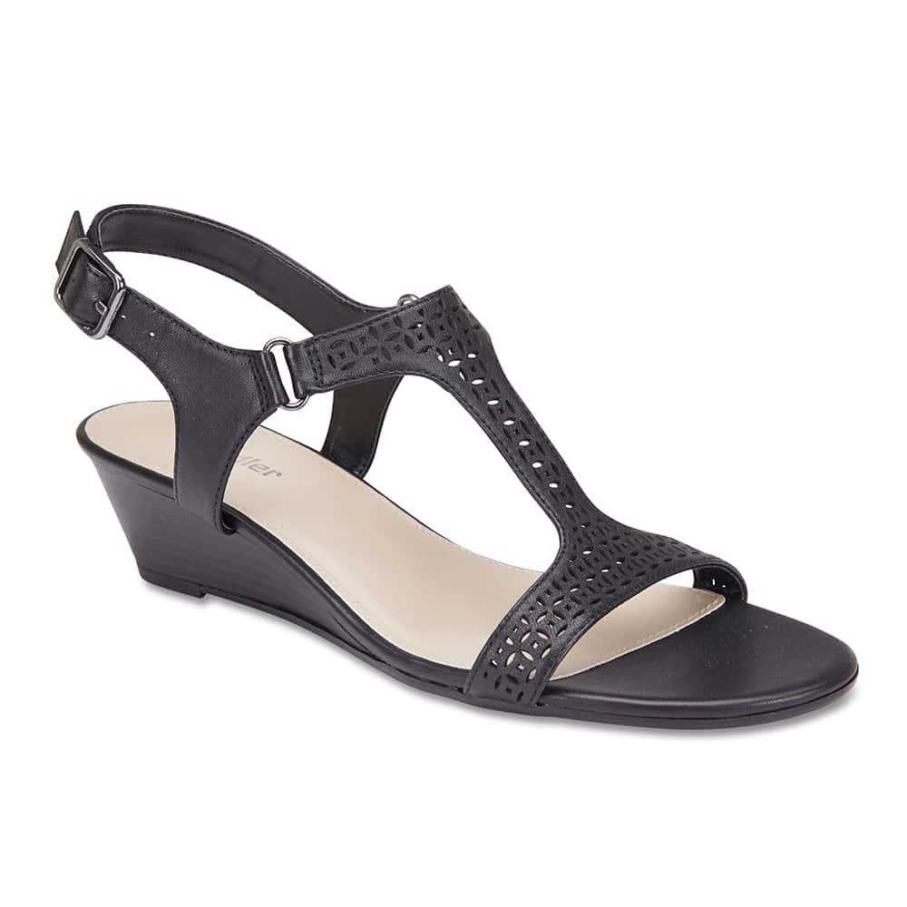 Quota Heel in Black Leather