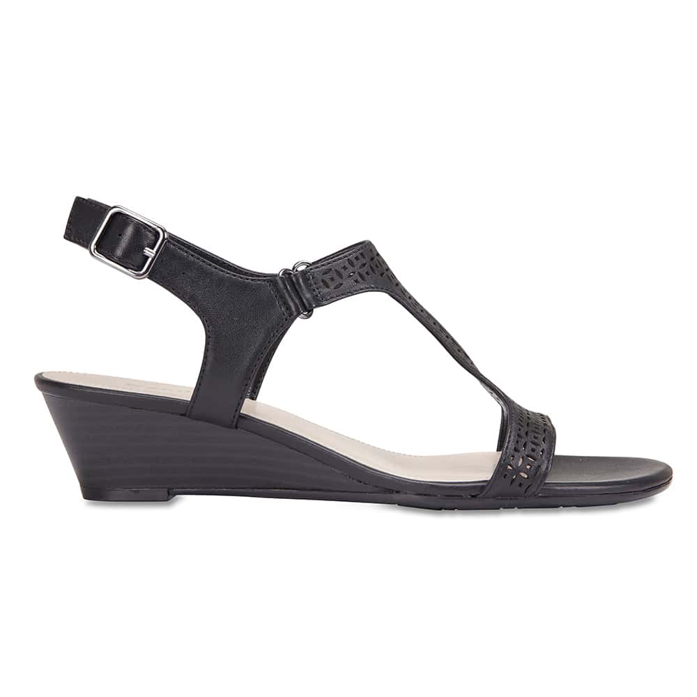 Quota Heel in Black Leather
