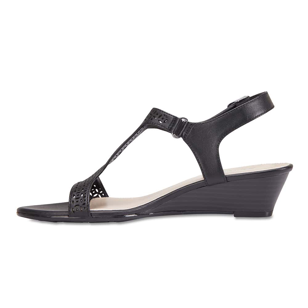 Quota Heel in Black Leather
