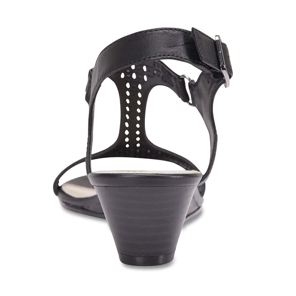 Quota Heel in Black Leather