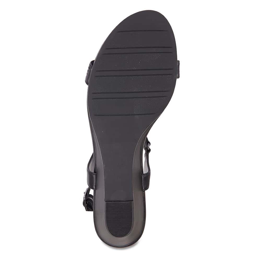 Quota Heel in Black Leather