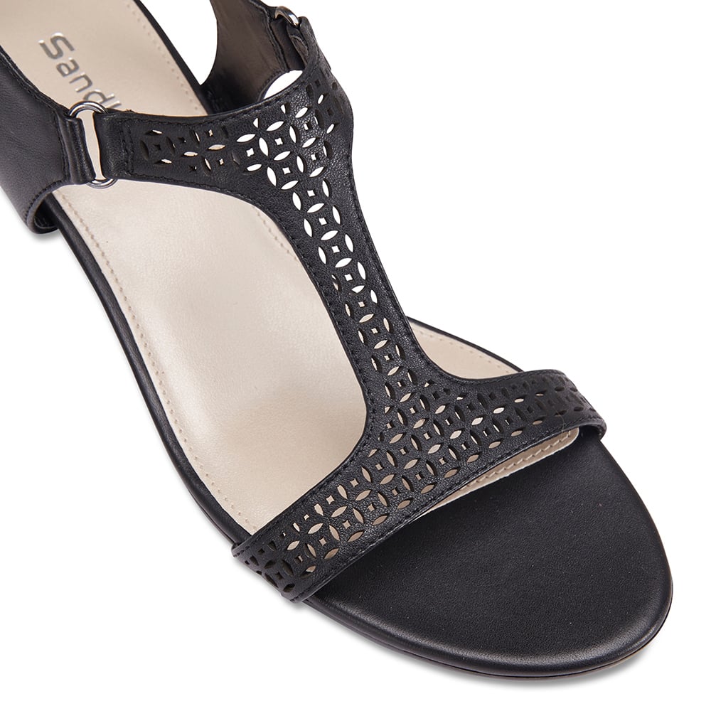 Quota Heel in Black Leather