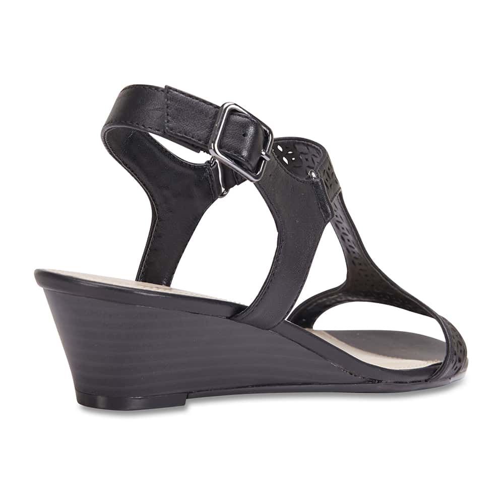 Quota Heel in Black Leather