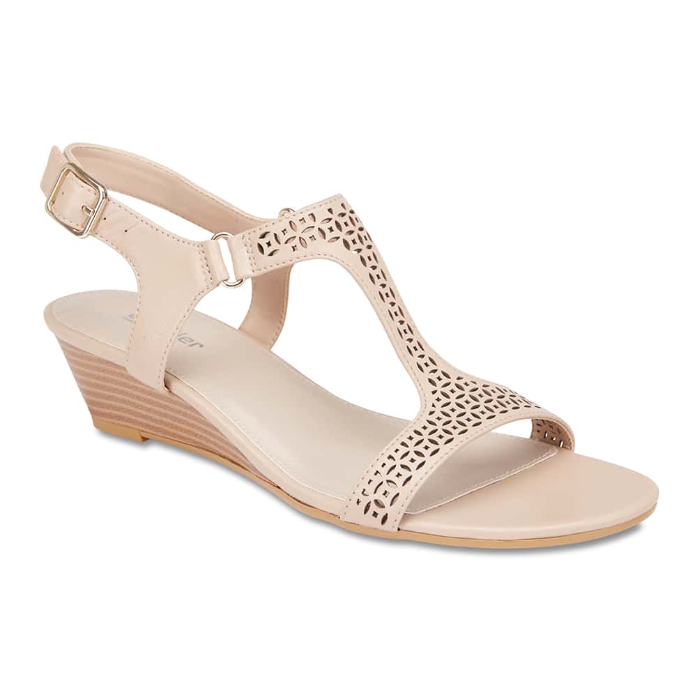 Quota Heel in Nude Leather