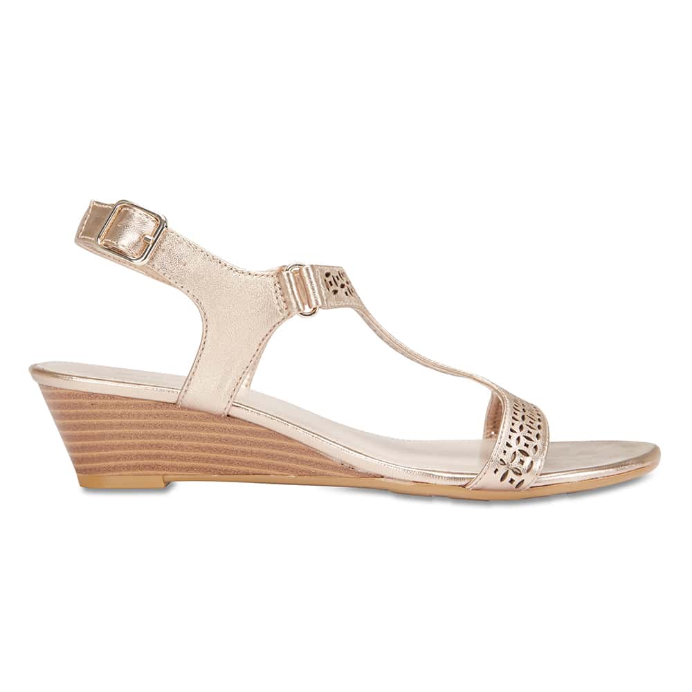 Quota Heel in Soft Gold Leather