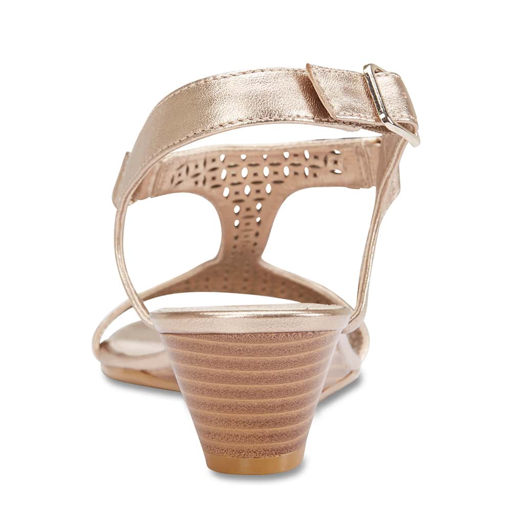 Quota Heel in Soft Gold Leather