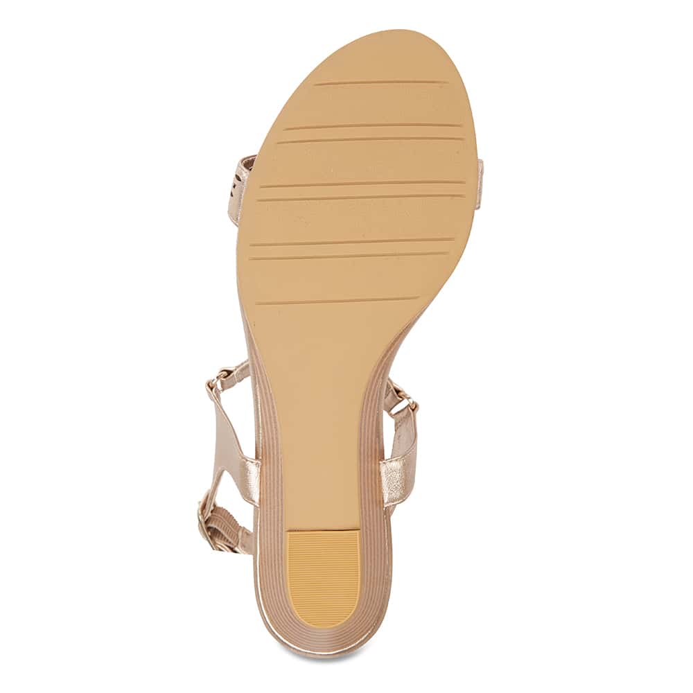 Quota Heel in Soft Gold Leather