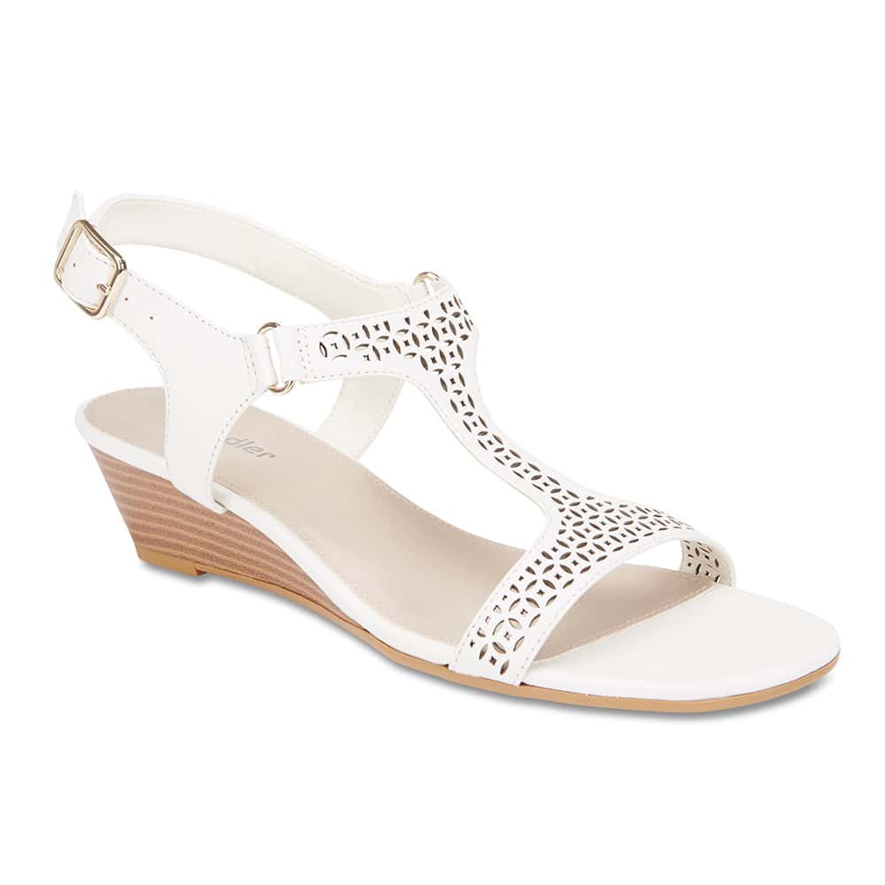 Quota Heel in White Leather