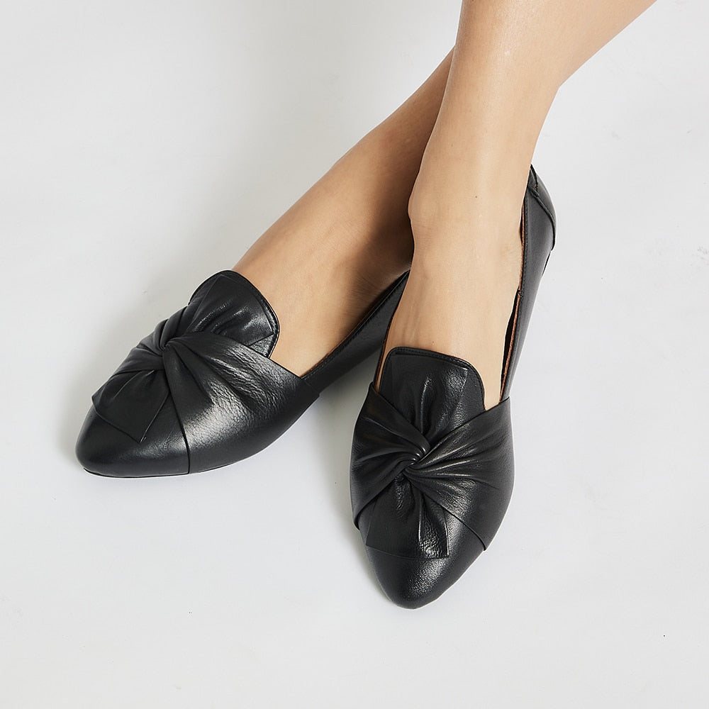 Rosco Flat in Black Leather
