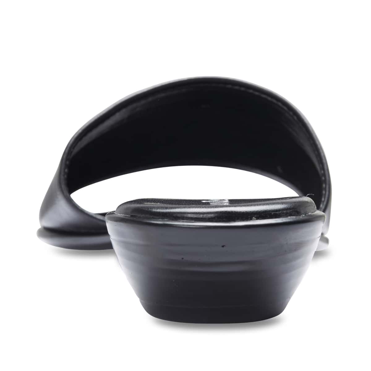Saga Slide in Black Leather