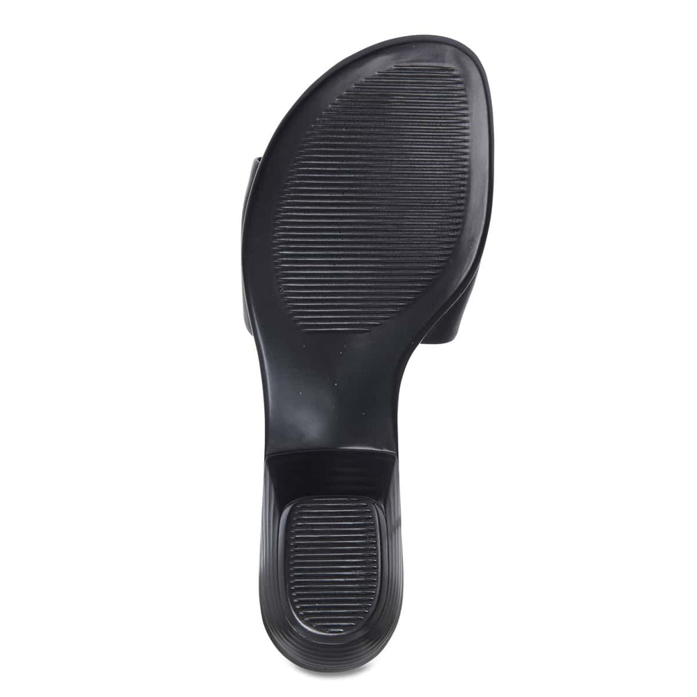 Saga Slide in Black Leather