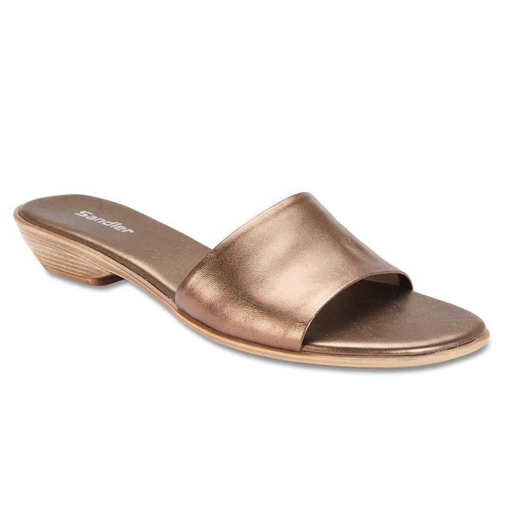 Saga Slide in Bronze Leather