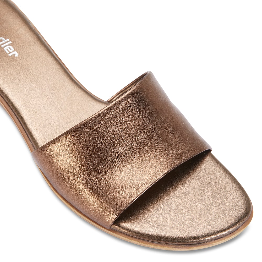 Saga Slide in Bronze Leather