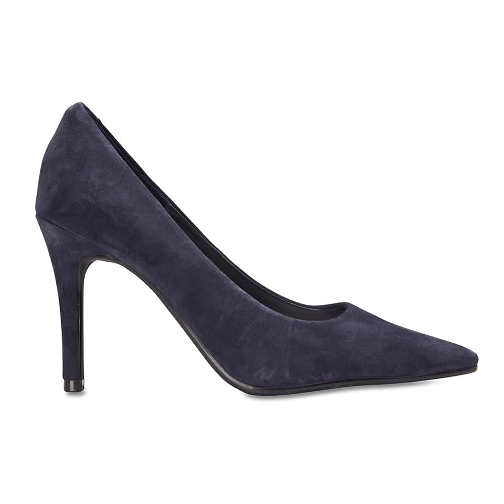 Sally Heel in Navy Suede