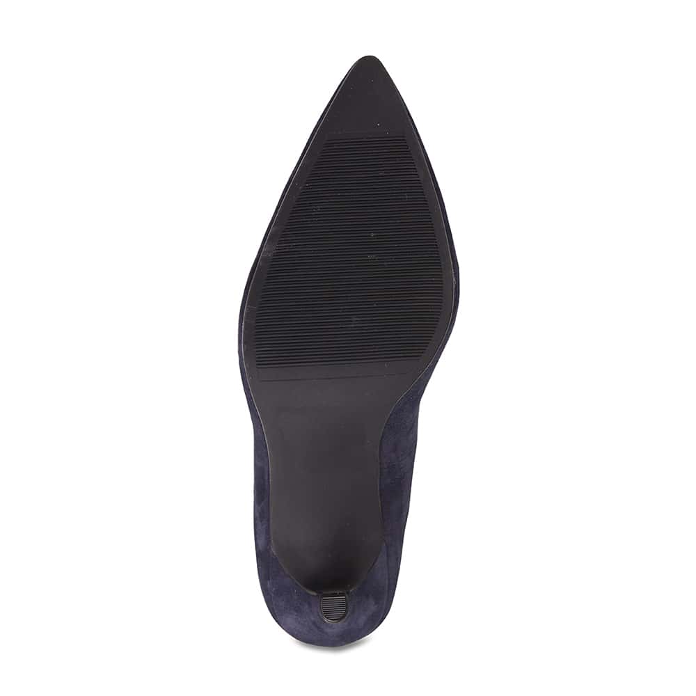 Sally Heel in Navy Suede