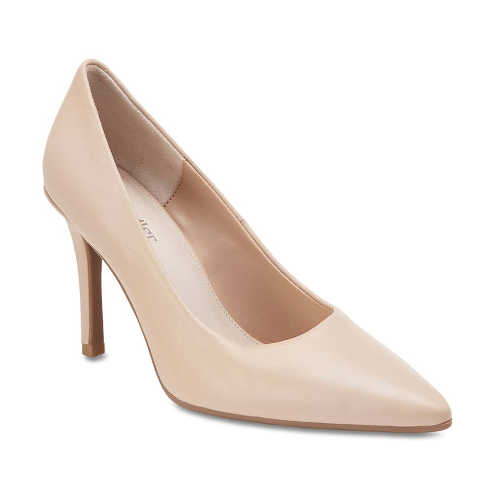 Sally Heel in Nude Leather