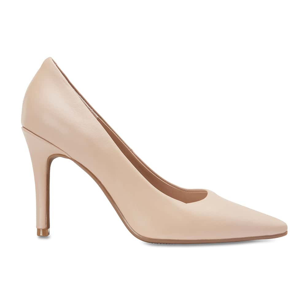 Sally Heel in Nude Leather