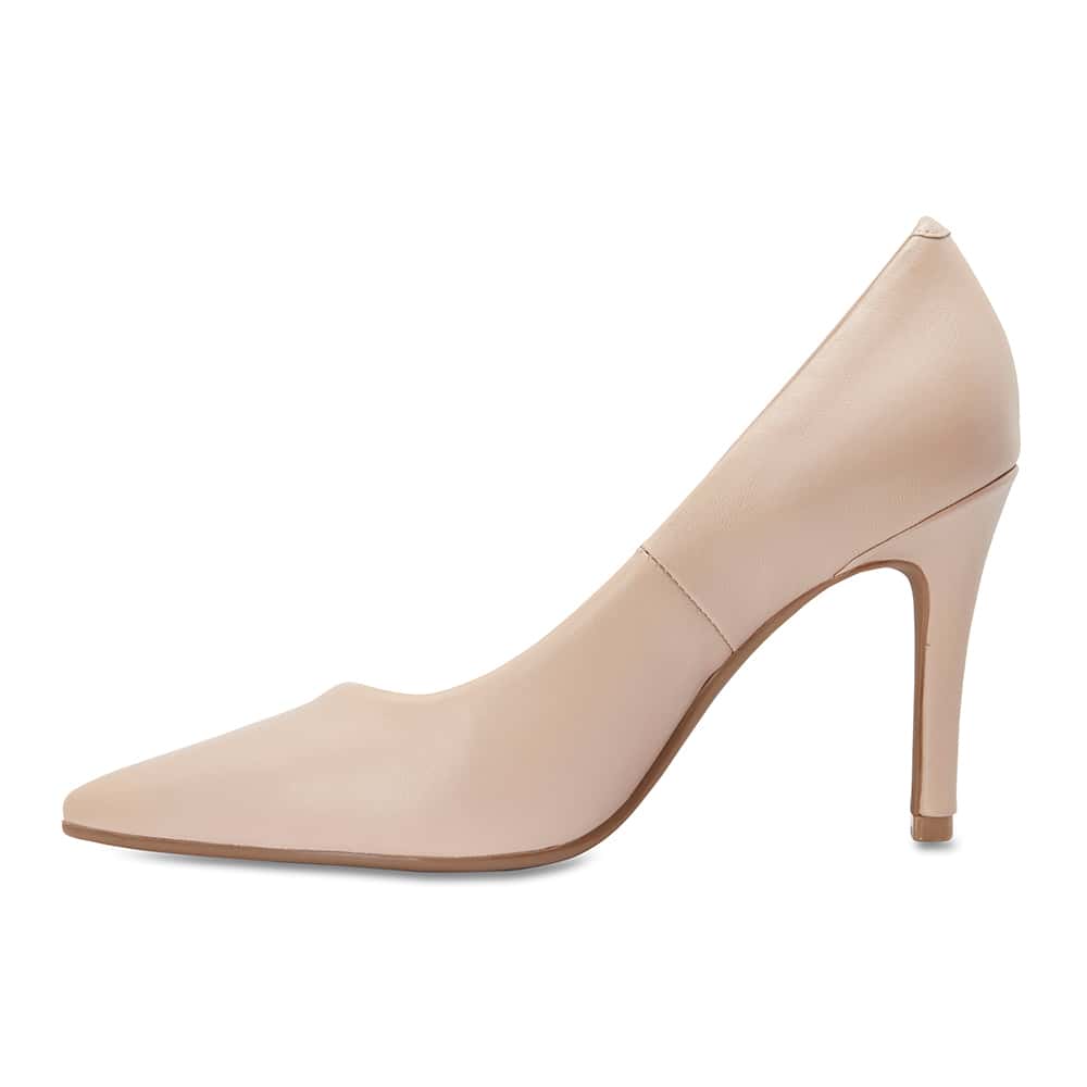 Sally Heel in Nude Leather