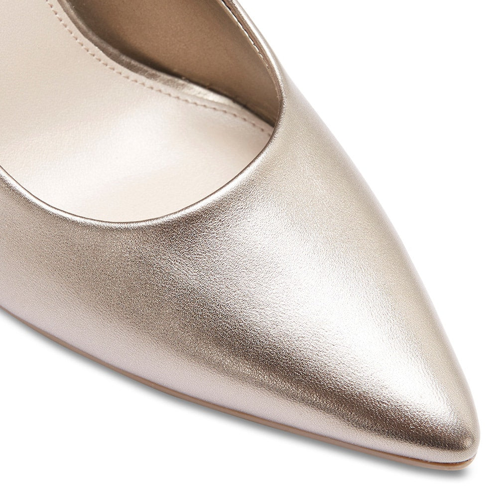 Sally Heel in Pewter Leather