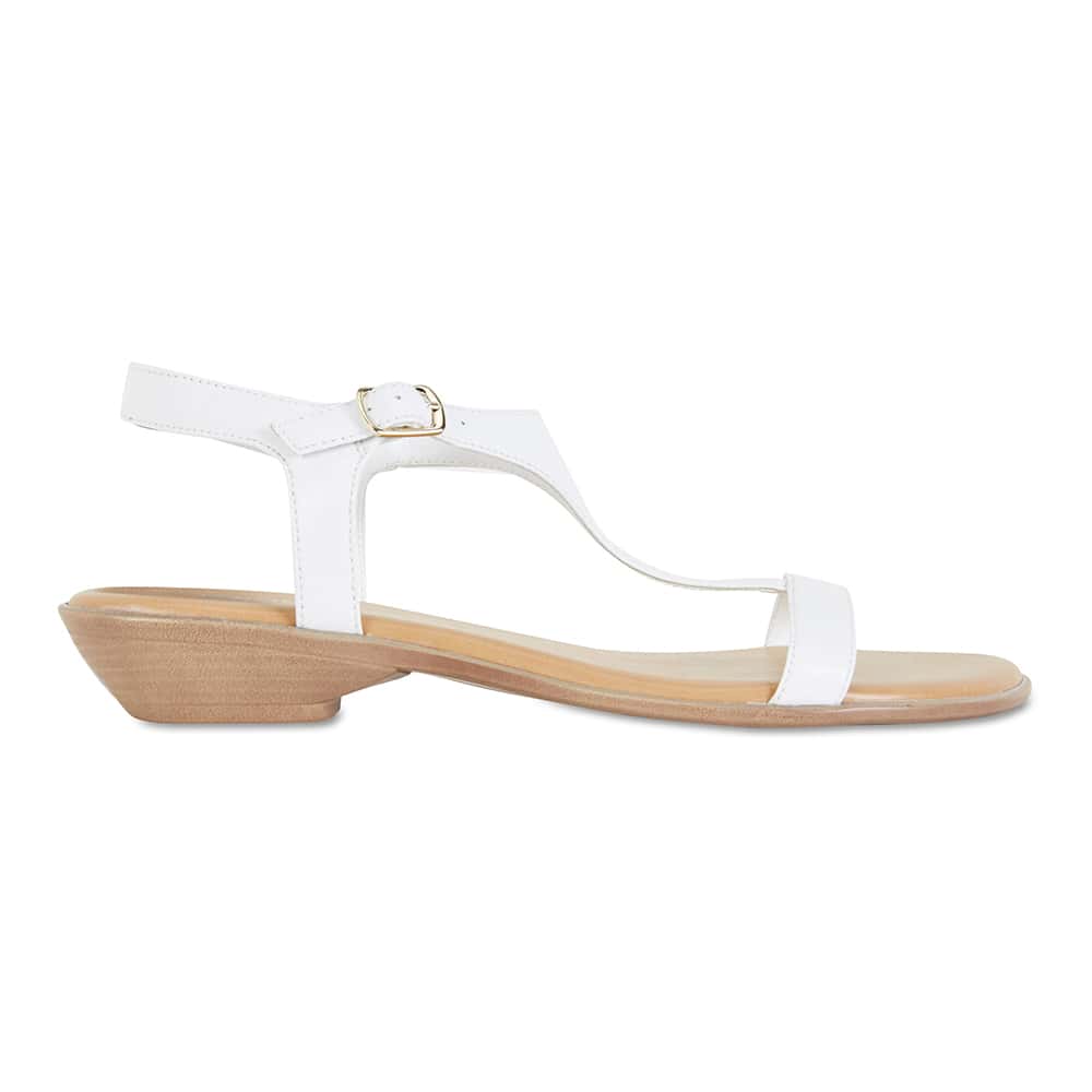 Sandra Sandal in White Leather