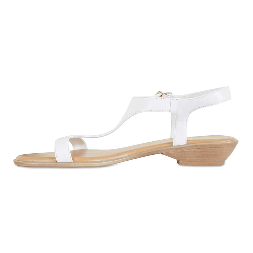 Sandra Sandal in White Leather
