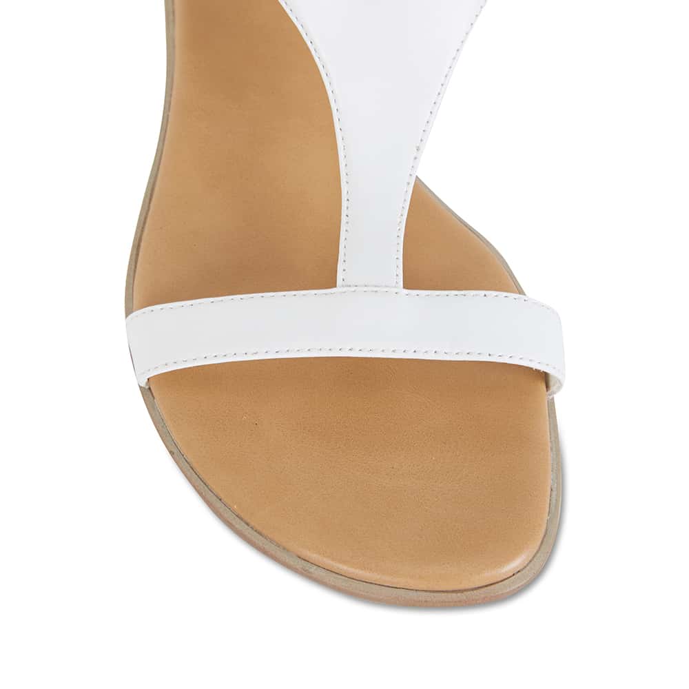 Sandra Sandal in White Leather
