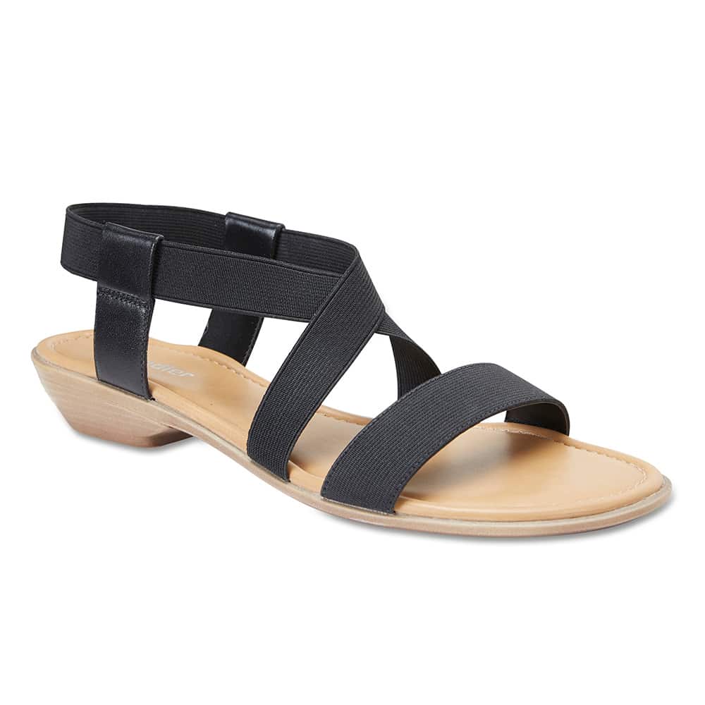 Saratoga Sandal in Black Fabric