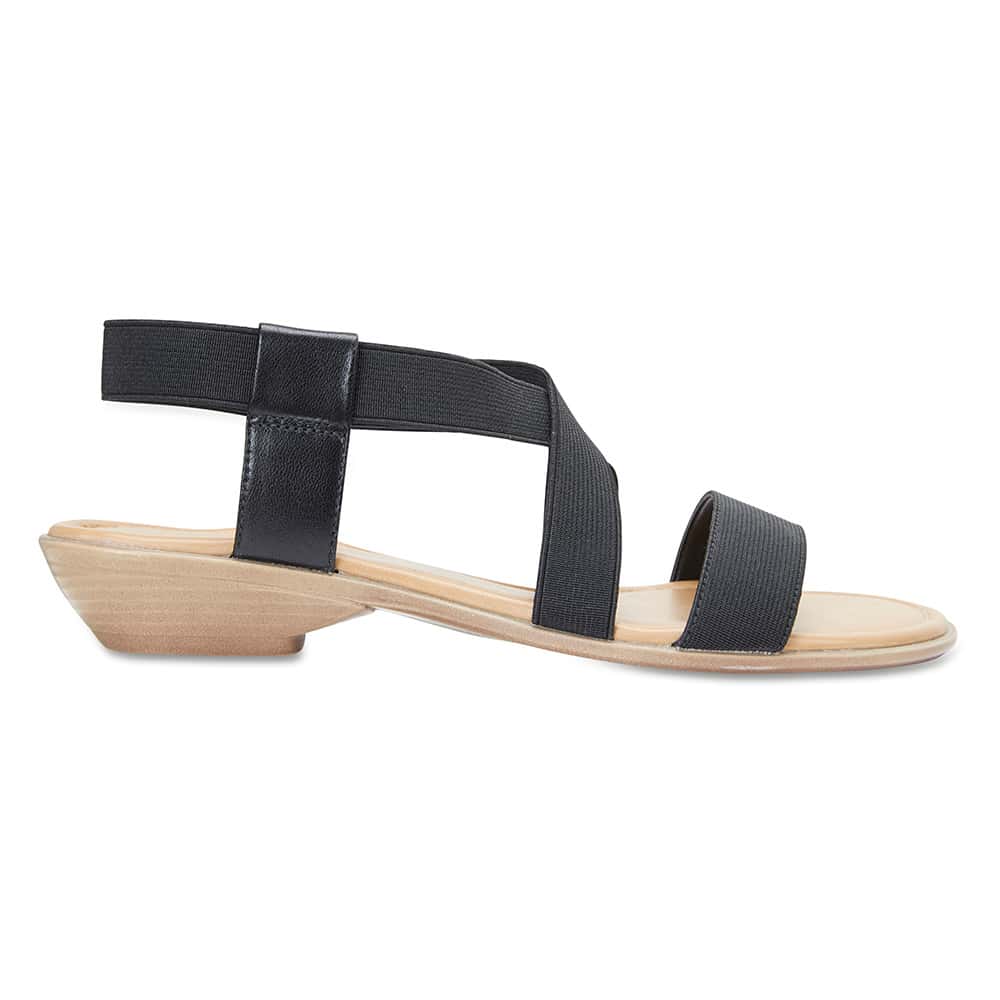 Saratoga Sandal in Black Fabric