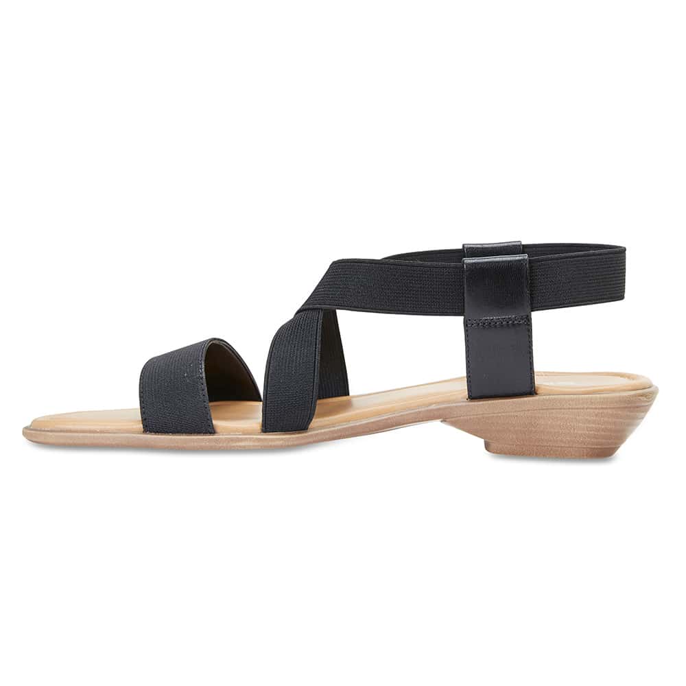 Saratoga Sandal in Black Fabric
